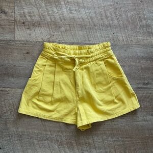 Zara Yellow High Waist Shorts Vibrant and Comfortable